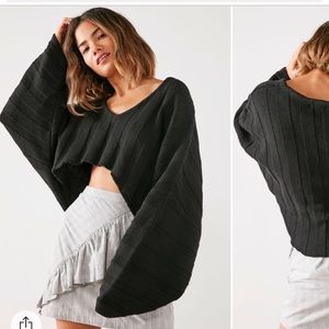 Silence and Noise Oversized Cropped Ribbed Sweater